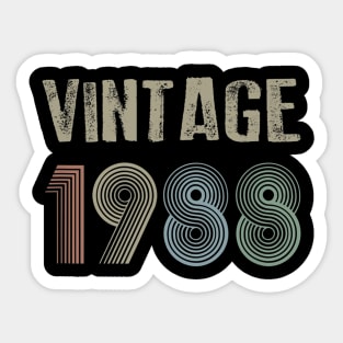 Vintage 1988 32nd Birthday Men Women Sticker